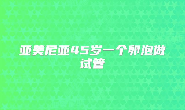 亚美尼亚45岁一个卵泡做试管
