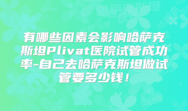 有哪些因素会影响哈萨克斯坦Plivat医院试管成功率-自己去哈萨克斯坦做试管要多少钱！