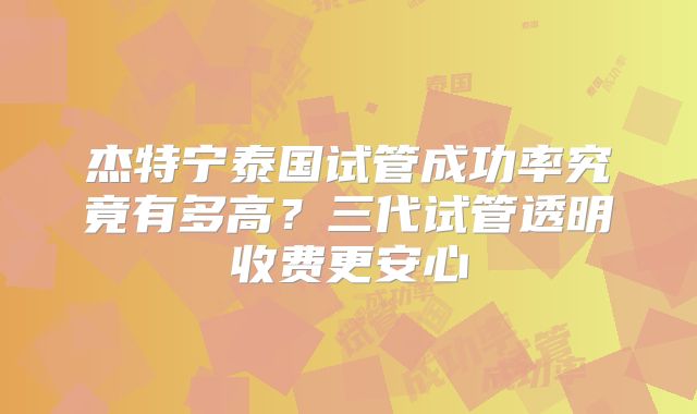 杰特宁泰国试管成功率究竟有多高？三代试管透明收费更安心