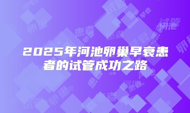 2025年河池卵巢早衰患者的试管成功之路