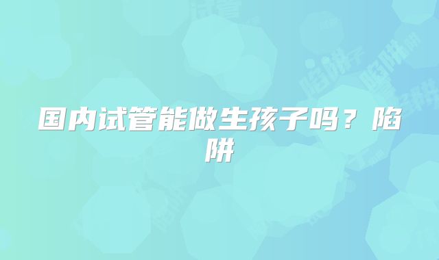 国内试管能做生孩子吗？陷阱