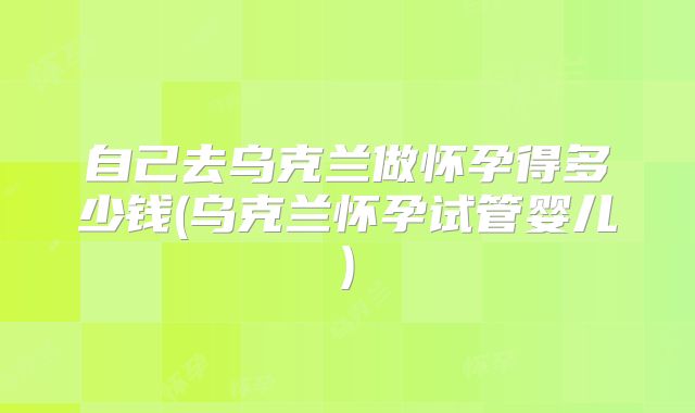 自己去乌克兰做怀孕得多少钱(乌克兰怀孕试管婴儿)