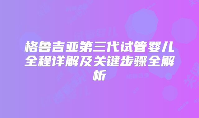 格鲁吉亚第三代试管婴儿全程详解及关键步骤全解析