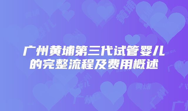 广州黄埔第三代试管婴儿的完整流程及费用概述