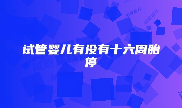 试管婴儿有没有十六周胎停