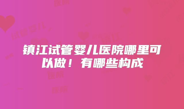 镇江试管婴儿医院哪里可以做！有哪些构成