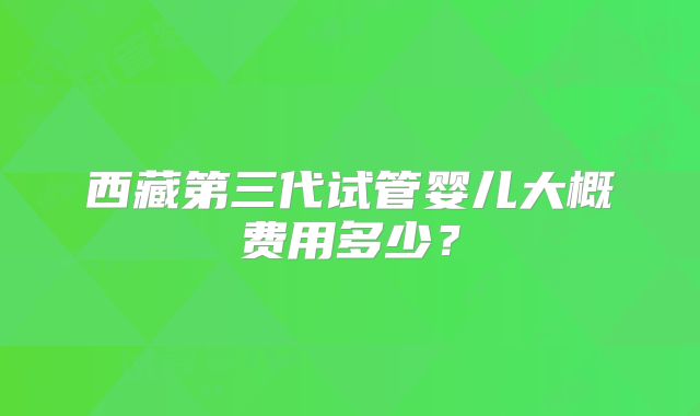 西藏第三代试管婴儿大概费用多少？