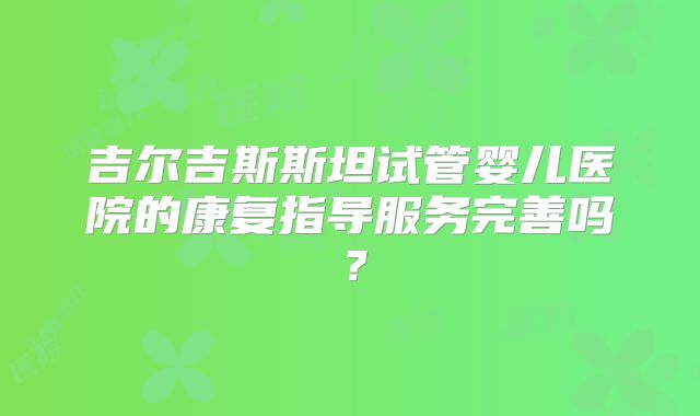 吉尔吉斯斯坦试管婴儿医院的康复指导服务完善吗?