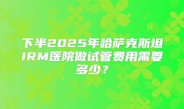 下半2025年哈萨克斯坦IRM医院做试管费用需要多少？