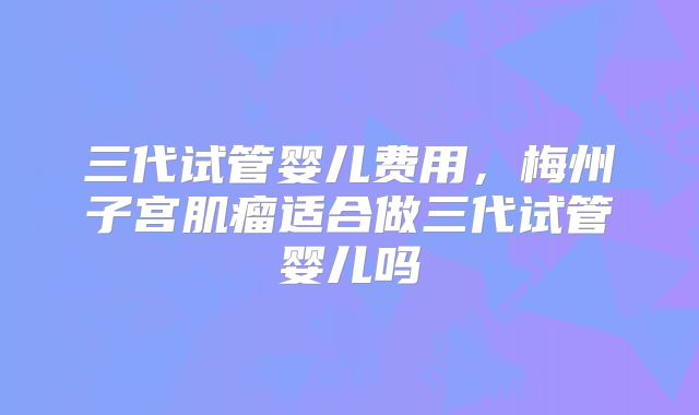 三代试管婴儿费用,梅州子宫肌瘤适合做三代试管婴儿吗