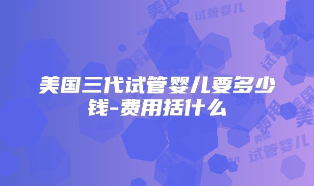 美国三代试管婴儿要多少钱-费用括什么