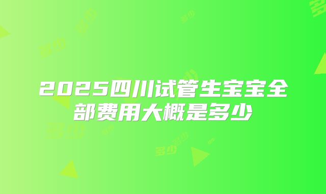 2025四川试管生宝宝全部费用大概是多少
