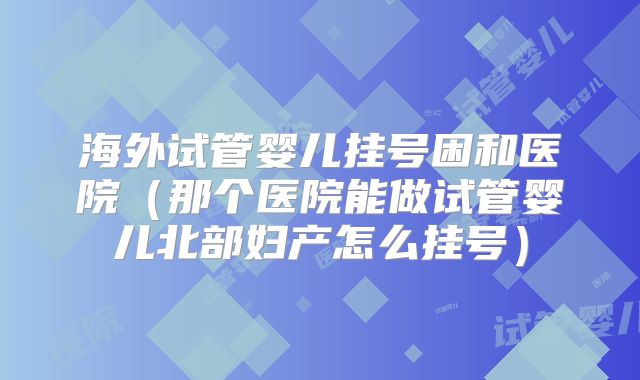 海外试管婴儿挂号困和医院（那个医院能做试管婴儿北部妇产怎么挂号）