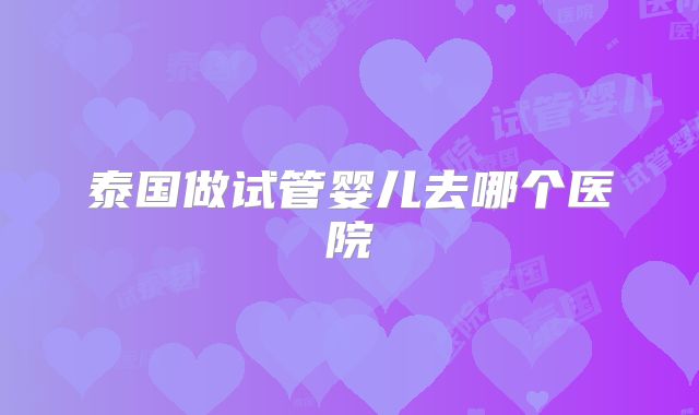 泰国做试管婴儿去哪个医院