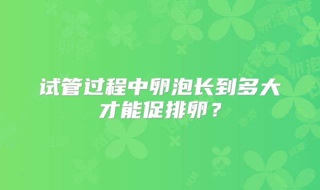 试管过程中卵泡长到多大才能促排卵？