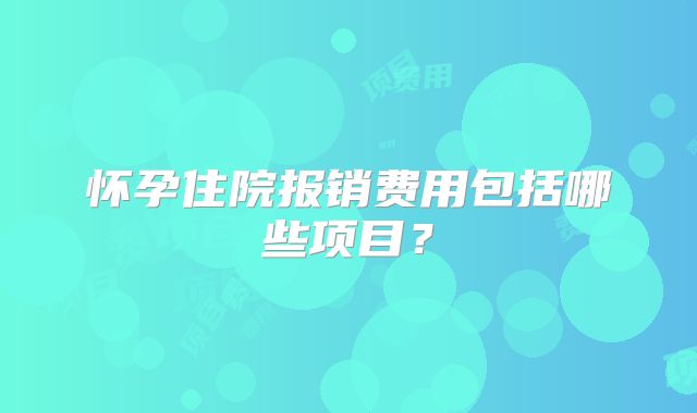 怀孕住院报销费用包括哪些项目?