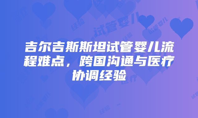 吉尔吉斯斯坦试管婴儿流程难点，跨国沟通与医疗协调经验