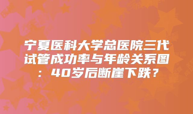 宁夏医科大学总医院三代试管成功率与年龄关系图：40岁后断崖下跌？
