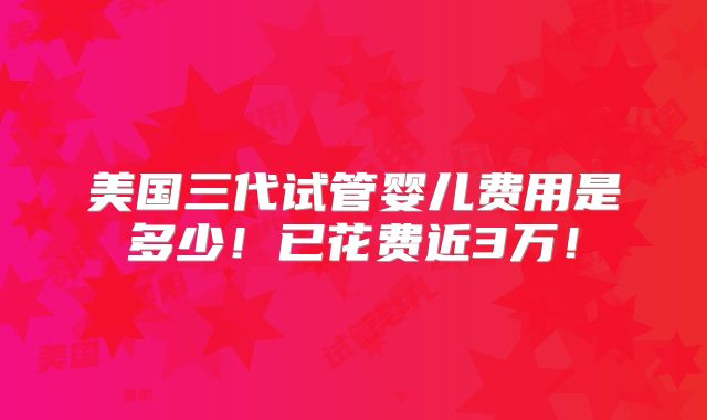 美国三代试管婴儿费用是多少！已花费近3万！