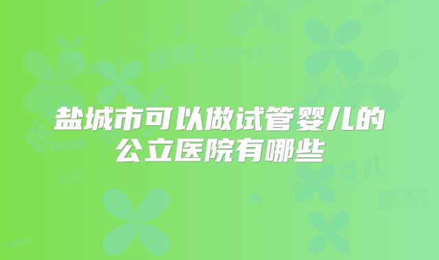 盐城市可以做试管婴儿的公立医院有哪些