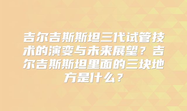 吉尔吉斯斯坦三代试管技术的演变与未来展望？吉尔吉斯斯坦里面的三块地方是什么？