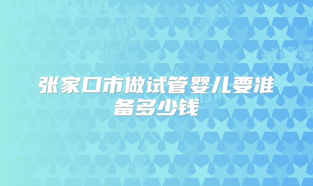 张家口市做试管婴儿要准备多少钱