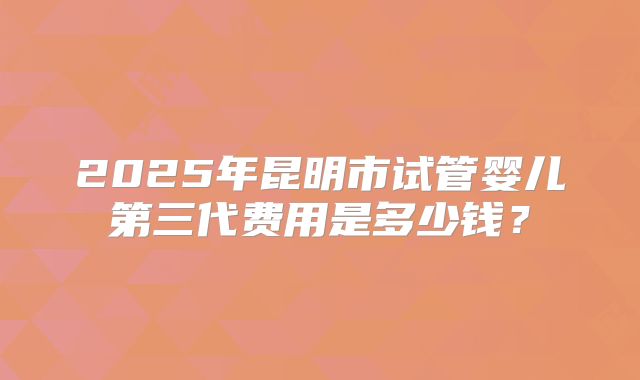 2025年昆明市试管婴儿第三代费用是多少钱？
