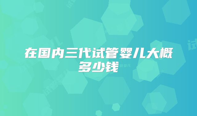 在国内三代试管婴儿大概多少钱