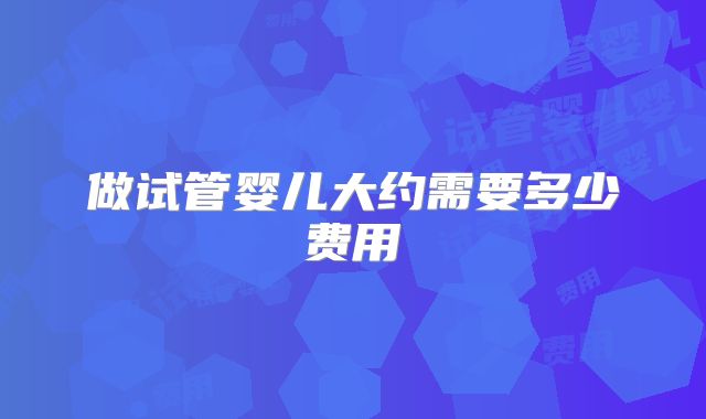 做试管婴儿大约需要多少费用