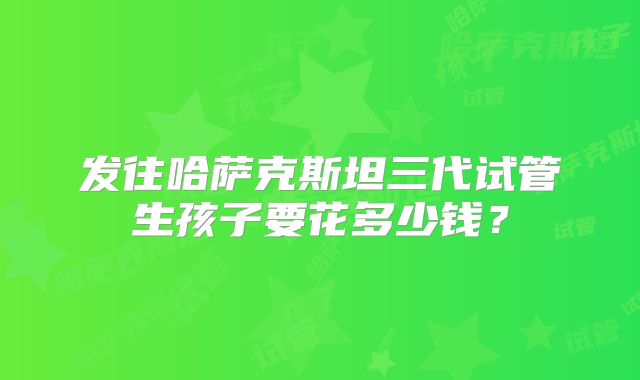 发往哈萨克斯坦三代试管生孩子要花多少钱？