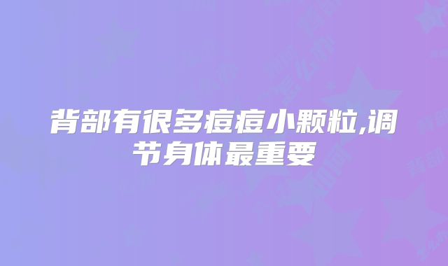 背部有很多痘痘小颗粒,调节身体最重要