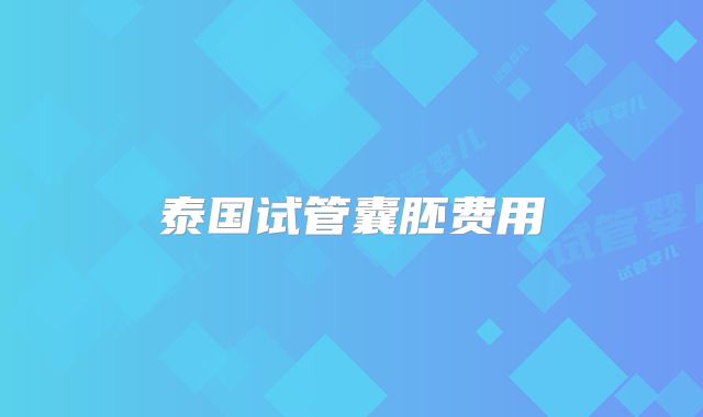 泰国试管囊胚费用