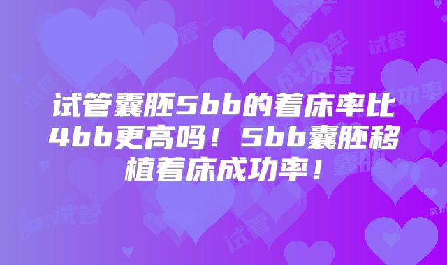试管囊胚5bb的着床率比4bb更高吗!5bb囊胚移植着床成功率!