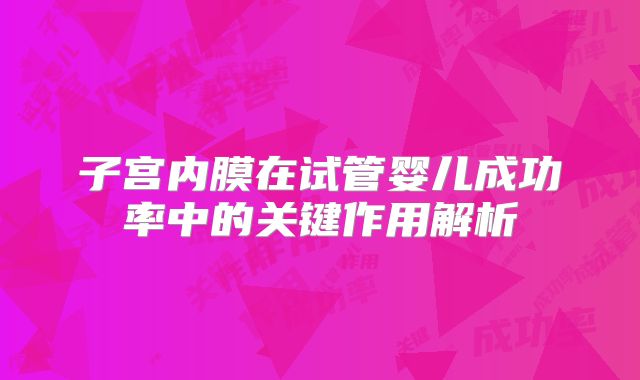 子宫内膜在试管婴儿成功率中的关键作用解析