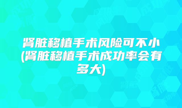 肾脏移植手术风险可不小(肾脏移植手术成功率会有多大)