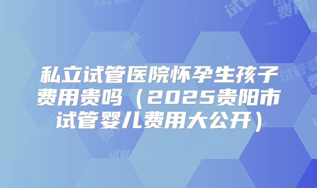 私立试管医院怀孕生孩子费用贵吗（2025贵阳市试管婴儿费用大公开）