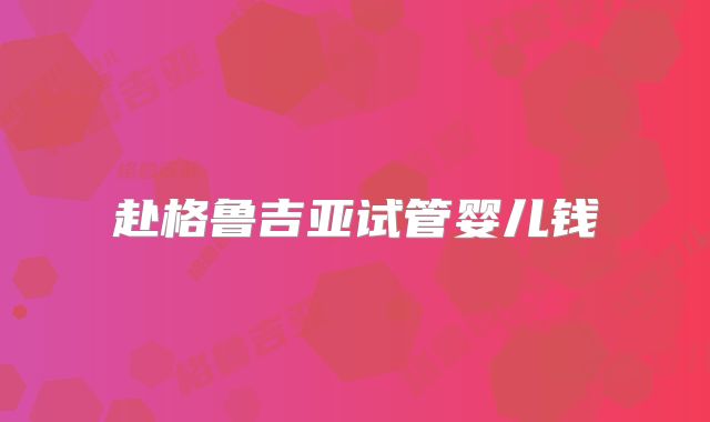 赴格鲁吉亚试管婴儿钱