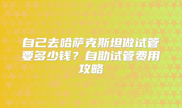 自己去哈萨克斯坦做试管要多少钱?自助试管费用攻略