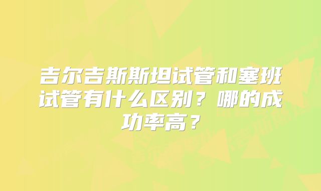 吉尔吉斯斯坦试管和塞班试管有什么区别?哪的成功率高?