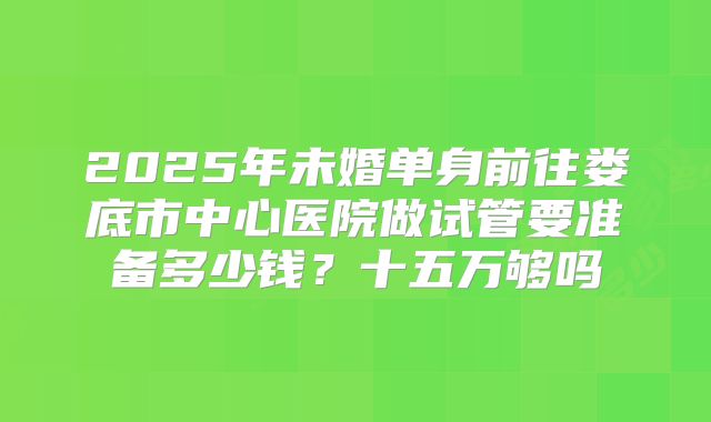 2025年未婚单身前往娄底市中心医院做试管要准备多少钱？十五万够吗
