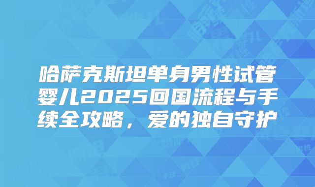 哈萨克斯坦单身男性试管婴儿2025回国流程与手续全攻略，爱的独自守护
