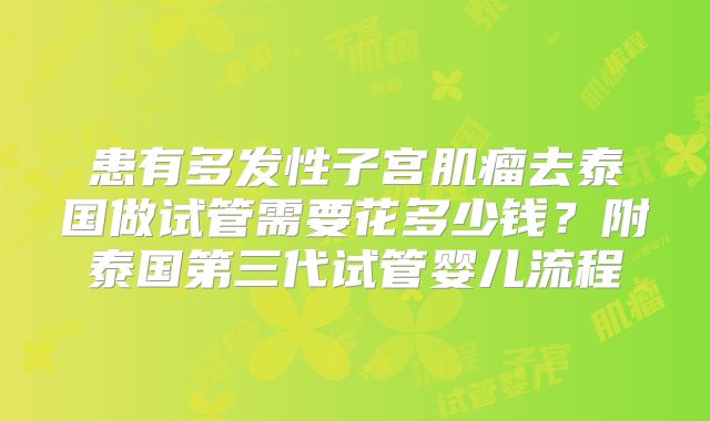 患有多发性子宫肌瘤去泰国做试管需要花多少钱？附泰国第三代试管婴儿流程