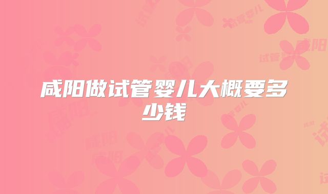 咸阳做试管婴儿大概要多少钱