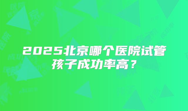 2025北京哪个医院试管孩子成功率高？