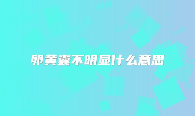 卵黄囊不明显什么意思