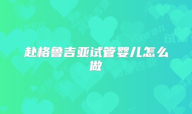 赴格鲁吉亚试管婴儿怎么做