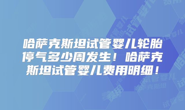 哈萨克斯坦试管婴儿轮胎停气多少周发生!哈萨克斯坦试管婴儿费用明细!