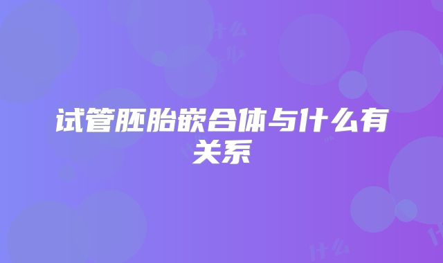 试管胚胎嵌合体与什么有关系