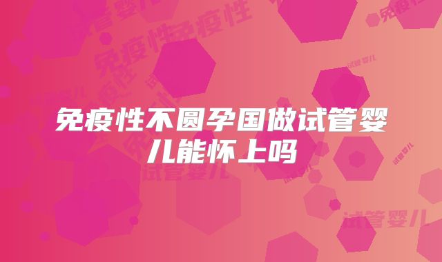 免疫性不圆孕国做试管婴儿能怀上吗