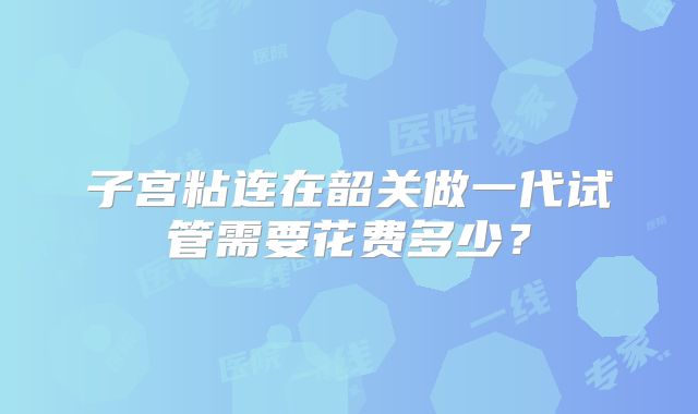 子宫粘连在韶关做一代试管需要花费多少？